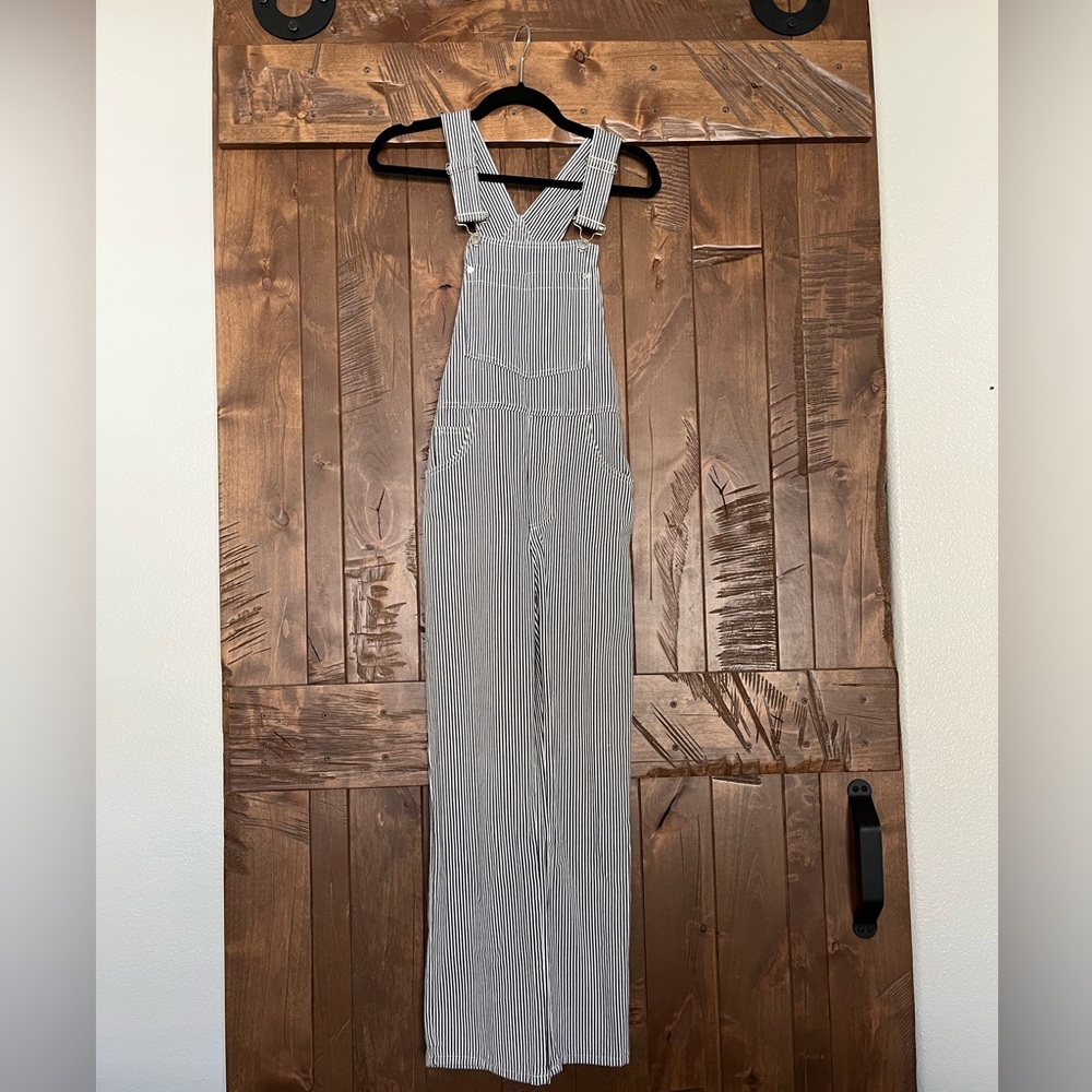 MANGO Stripped Overalls